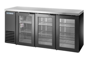 True TBB24-72-3G-Z1-SFT-B-1 Refrigerated Back Bar Cabinet