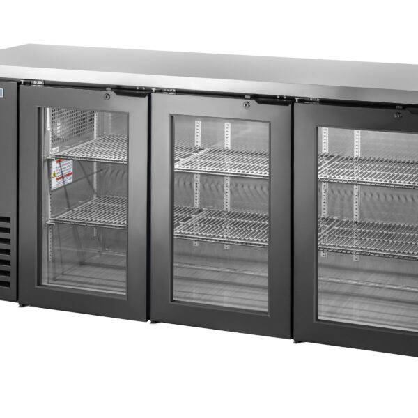 True TBB24-72-3G-Z1-SFT-B-1 Refrigerated Back Bar Cabinet