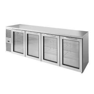True TBR108-RISZ1-L-S-GGGG-1 108″ 4 Swing Glass Door Back Bar Refrigerator with LED