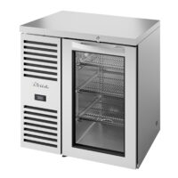 True TBR32-RISZ1-L-S-G-1 32" Glass Swing Door Back Bar Refrigerator with LED Interior Lighting