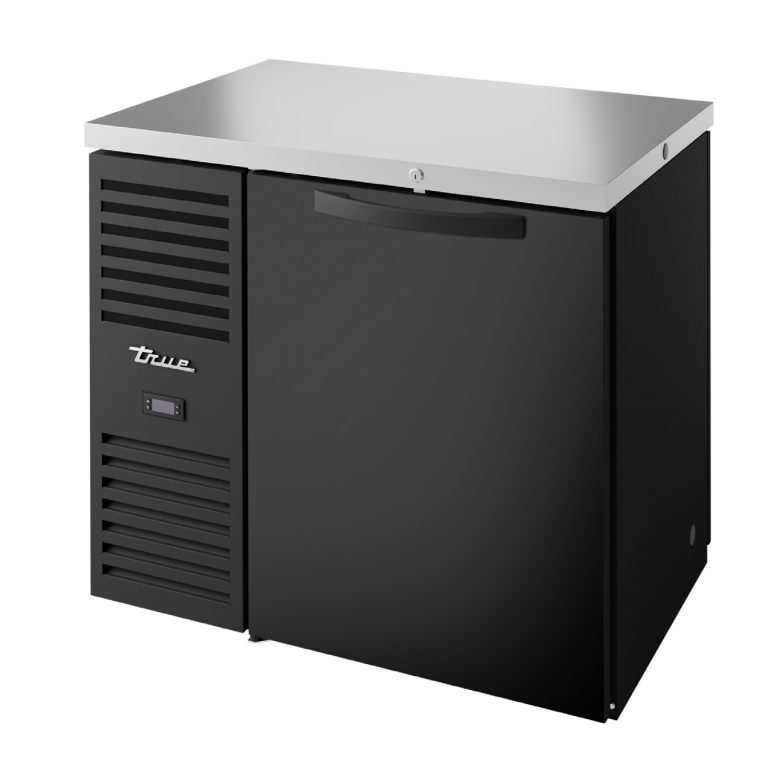 True TBR36-PTSZ1-L-B-S-S-1 36" Solid Swing Door Pass-Thru Single Zone Refrigerator