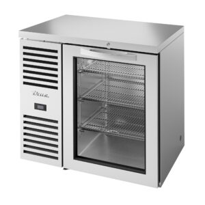 True TBR36-RISZ1-L-S-G-1 Stainless Steel 36″ Glass Swing Door Back Bar Refrigerator with LED