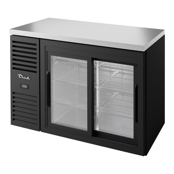 True TBR48-RISZ1-L-B-11-1 48" Two Sliding Glass Door Back Bar Refrigerator with LED Lighting