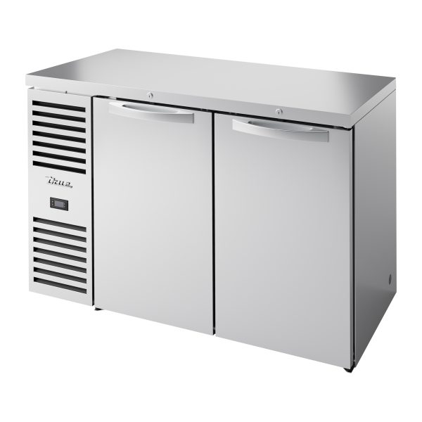 True TBR52-RISZ1-L-S-SS-1 Stainless Steel 52" 2 Solid Swing Door Back Bar Refrigerator with LED