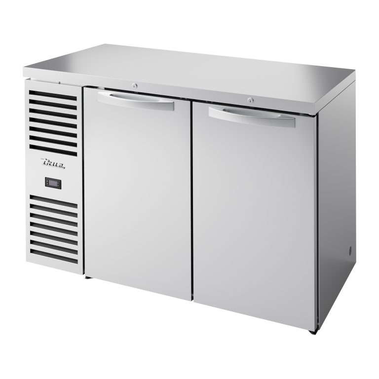 True TBR52-RISZ1-L-S-SS-1 Stainless Steel 52" 2 Solid Swing Door Back Bar Refrigerator with LED