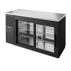 True TBR60-PTSZ1-L-B-11-11-1 60″ 2 Sliding Glass Door Pass-Thru Single Zone Refrigerator