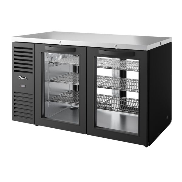True TBR60-PTSZ1-L-B-GG-GG-1 60" 4 Glass Swing Door Pass-Thru Single Zone Refrigerator