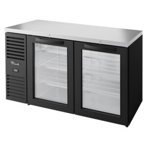 True TBR60-RISZ1-L-B-GG-1 60″ Back Bar Refrigerator with 2 Glass Swing Doors & LED Lighting