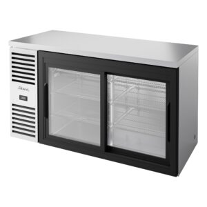 True TBR60-RISZ1-L-S-11-1 60″ 2 Sliding Glass Door Stainless Steel Back Bar Refrigerator w/ LED