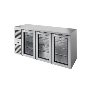 True TBR84-RISZ1-L-S-GGG-1 Stainless Steel 84″ Glass Door Back Bar Refrigerator with LED