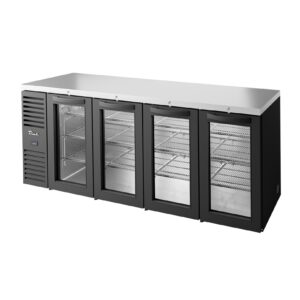 True TBR92-RISZ1-L-B-GGGG-1 92″ 4 Glass Swing Door Back Bar Refrigerator with LED Lighting