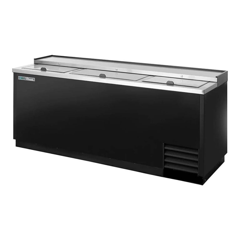 True TD-80-30-HC 80" Solid Slide Lid Deep Well Horizontal Bottle Cooler w/ LED Lighting