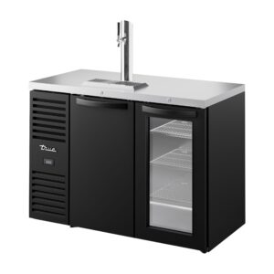 True TDR48-RISZ1-L-B-SG-1 48″ Two Section Black Draft Beer Cooler, LED Lighting, 120 Volts