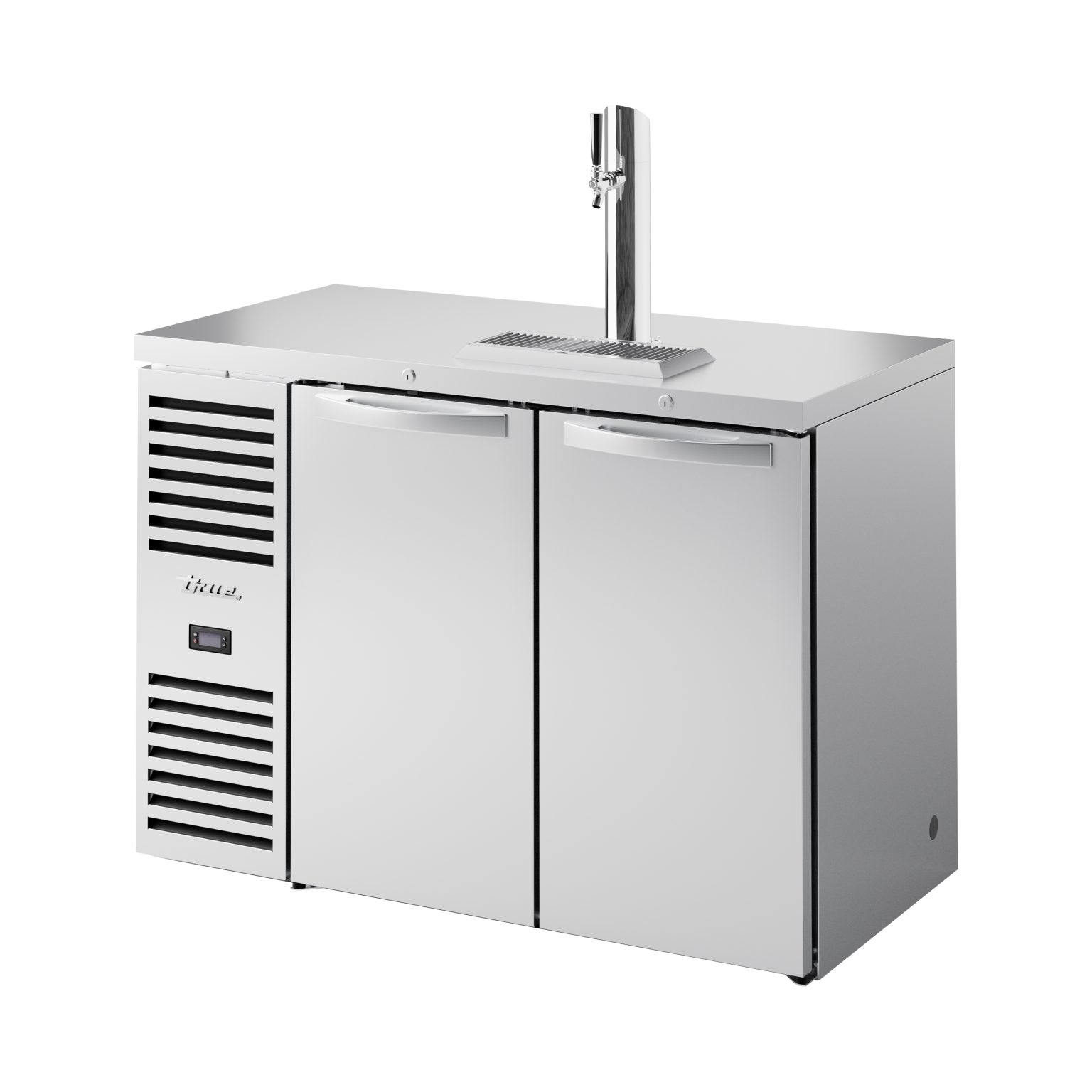 True TDR48-RISZ1-L-S-SS-1 48" Stainless Steel Two Section Solid Door Draft Beer Cooler, 120V - Image 1