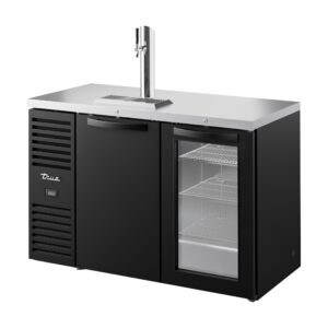 True TDR52-RISZ1-L-B-SG-1 52″ Two Section Black Draft Beer Cooler, 120 Volts