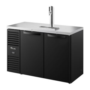 True TDR52-RISZ1-L-B-SS-1 52″ Two Section Solid Door Black Draft Beer Cooler, 120 Volts