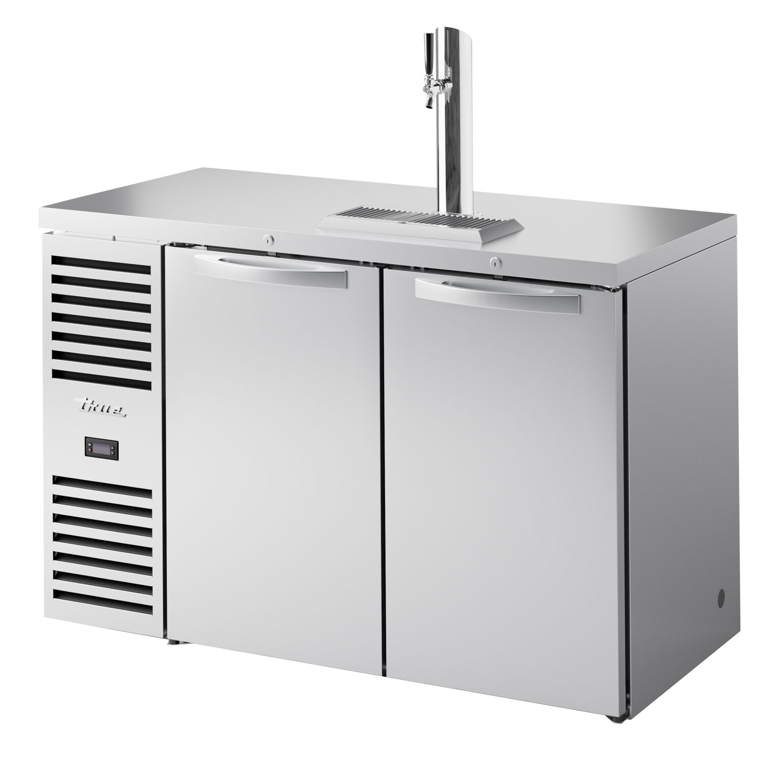True TDR52-RISZ1-L-S-SS-1 52" Two Section Stainless Steel Draft Beer Cooler, 120 Volts - Image 1