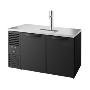 True TDR60-RISZ1-L-B-SS-1 60″ Two Section Black Solid Door Draft Beer Cooler, 120 Volts