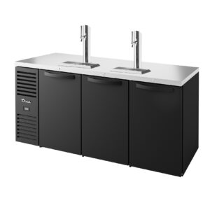 True TDR72-RISZ1-L-B-SSS-1 72″ Three Section Solid Door Black Draft Beer Cooler, 120 Volts