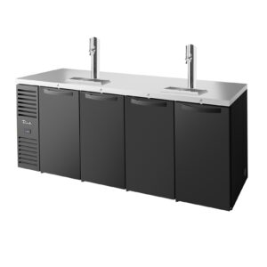 True TDR92-RISZ1-L-B-SSSS-1 92″ Four Section Black Draft Beer Cooler, LED Lighting, 120 Volts