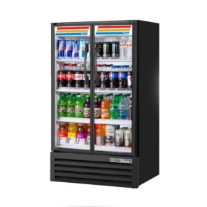 True TVM-30SL-HC~VM03 30″ 2-Section Glass Door Slim Line Visual Refrigerated Merchandiser