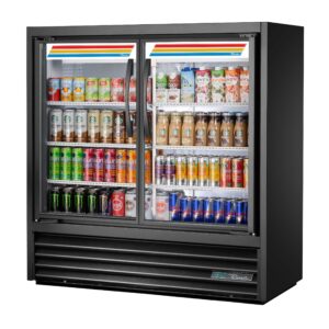 True TVM-48SL-48-HC~VM01 46″ 2-Section Swing Glass Door Slim Line Visual Merchandiser
