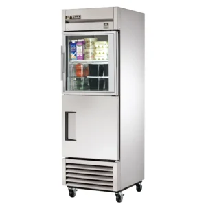 True TS-23-1-G-1-HC~FGD01 27″ One Section Reach In Refrigerator, (1) Glass Door, (1) Solid Door, Right Hinge, 115v