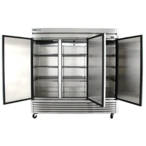 True TS-72-HC 78 1/10″ Three Section Reach In Refrigerator, (3) Left/Right Hinge Solid Doors, 115v
