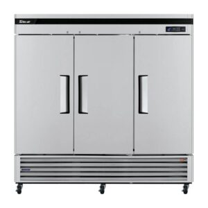 Turbo Air TSR-72SD-N 81″ Three Section Super Deluxe Reach-In Refrigerator w/ 3 Solid Doors, Bottom Mount, 64 cu. ft.