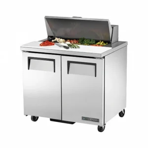 True TSSU-36-08-HC 36″ TSSU Series Sandwich/Salad Prep Table w/ Refrigerated Base, 115v