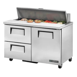 True TSSU-48-12D-2-HC 48″ TSSU Series Sandwich/Salad Prep Table w/ Refrigerated Base, 115v