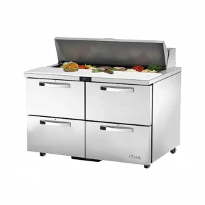 True TSSU-48-12D-4-HC~SPEC3 48″ Spec Series® Sandwich/Salad Prep Table w/ Refrigerated Base, 115v