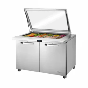 True TSSU-48-18M-B-FGLID-HC~SPEC3 48″ Spec Series® Mega Top Sandwich/Salad Prep Table w/ Refrigerated Base, 115v