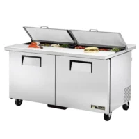 True TSSU-60-16-DS-ST-HC 60" TSSU Series Dual Sided Sandwich/Salad Prep Table w/ Refrigerated Base, 115v