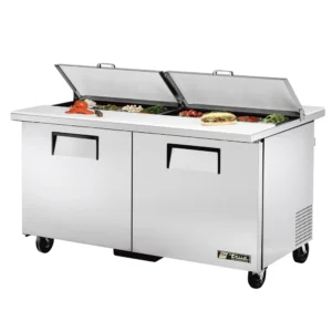 True TSSU-60-16-DS-ST-HC 60″ TSSU Series Dual Sided Sandwich/Salad Prep Table w/ Refrigerated Base, 115v
