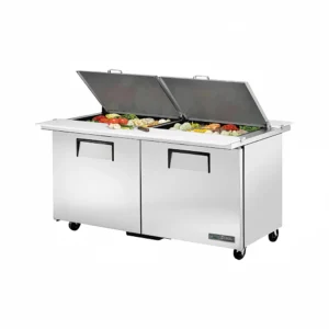 True TSSU-60-24M-B-DS-ST-HC 60″ TSSU Series Mega Top Dual Sided Sandwich/Salad Prep Table w/ Refrigerated Base, 115v