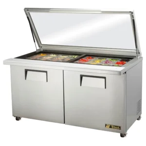 True TSSU-60-24M-B-ST-FGLID-HC 60″ TSSU Series Mega Top Sandwich/Salad Prep Table w/ Refrigerated Base, 115v