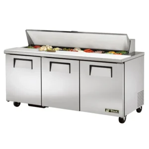 True TSSU-72-18-HC 72″ TSSU Series Sandwich/Salad Prep Table w/ Refrigerated Base, 115v