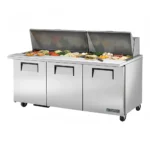 True TSSU-72-30M-B-ST-HC 72" TSSU Series Mega Top Dual Sided Sandwich/Salad Prep Table w/ Refrigerated Base, 115v