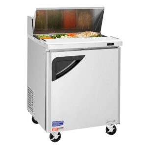 Turbo Air TST-28SD-N 27″ One Section Sandwich / Salad Prep Table w/ 1 Door, 8 Pans