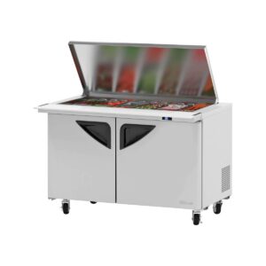 Turbo Air TST-48SD-18-N-FL 48″ Mega Top Sandwich/Salad Prep Table w/ 2 Doors, 18 Pans