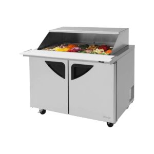 Turbo Air TST-48SD-18-N-SL 48″ Mega Top Sandwich/Salad Prep Table w/ 2 Doors, 18 Pans