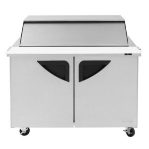 Turbo Air TST-48SD-18-N-SL 48″ Mega Top Sandwich/Salad Prep Table w/ 2 Doors, 18 Pans