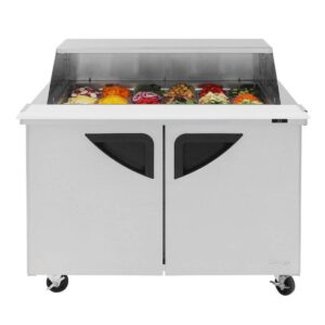 Turbo Air TST-48SD-18-N-SL 48″ Mega Top Sandwich/Salad Prep Table w/ 2 Doors, 18 Pans