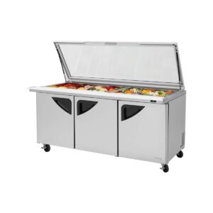 Turbo Air TST-72SD-30-N-DS 72″ Mega Top Sandwich/Salad Prep Table w/ 3 Doors, 30 Pans