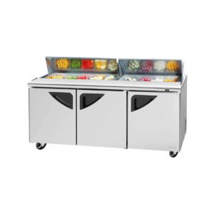 Turbo Air TST-72SD-30-N 72″ Mega Top Sandwich/Salad Prep Table w/ 3 Doors, 30 Pans