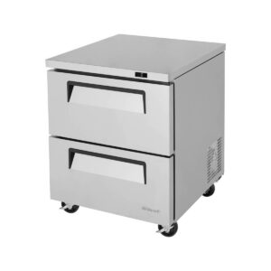 Turbo Air TUR-28SD-D2-N 27″ 1-Section Undercounter Refrigerator w/ 2 Drawers, 6.8 cu. ft.
