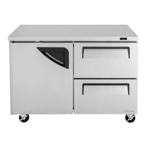 Turbo Air TUR-48SD-D2-N 48″ 2-Section Undercounter Refrigerator w/ 2 Drawers & 1 Door