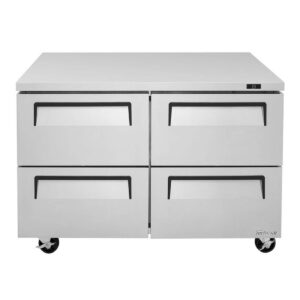 Turbo Air TUR-48SD-D4-N 48″ 2-Section Undercounter Refrigerator w/ 4 Drawers, 12 cu. ft.