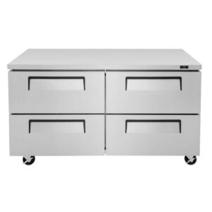 Turbo Air TUR-60SD-D4-N 60″ 2-Section Undercounter Refrigerator w/ 2 Doors, 17 cu. ft.